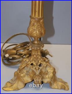 -BOUGEOIR BRONZE ART NOUVEAU Monté en PIED de LAMPE (réversible) déco D