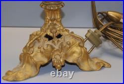 -BOUGEOIR BRONZE ART NOUVEAU Monté en PIED de LAMPE (réversible) déco D