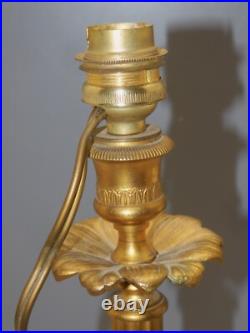 -BOUGEOIR BRONZE ART NOUVEAU Monté en PIED de LAMPE (réversible) déco D