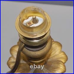 -BOUGEOIR BRONZE ART NOUVEAU Monté en PIED de LAMPE (réversible) déco D