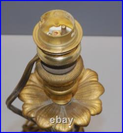 -BOUGEOIR BRONZE ART NOUVEAU Monté en PIED de LAMPE (réversible) déco D