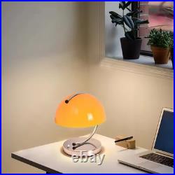 Bauhaus Orange Table Lamp Minimalist Art Deco Mushroom Night Light Modern