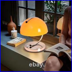 Bauhaus Orange Table Lamp Minimalist Art Deco Mushroom Night Light Modern