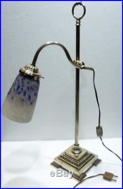 Belle LAMPE DE BUREAU Télescopique et Inclinable en Bronze et Pâte de verre