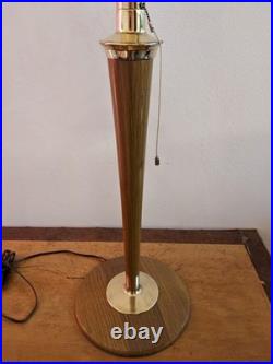 Belle lampe art déco MAZDA COULEUR TECK avec tulipe en opaline et en TRÈS bon ét