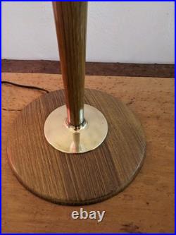 Belle lampe art déco MAZDA COULEUR TECK avec tulipe en opaline et en TRÈS bon ét