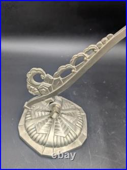 Belle lampe de piano notaire banquier art déco en bronze nickelé 1930 moderniste