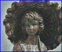 Belle lampe style art déco sculpture / statuette de femme élégante en zamak 58CM