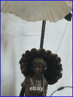 Belle lampe style art déco sculpture / statuette de femme élégante en zamak 58CM