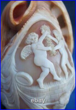 CAMEO SHELL LAMP LAMPE CAMÉE COQUILLAGE PUTTI D'AMOUR MARIAGE DANSE XXe