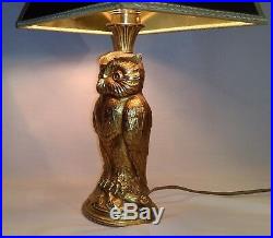 CHIC PAIRE DE LAMPES EN LAITON DORÉ HIBOU GILT OWL LAMP design 60's -70's
