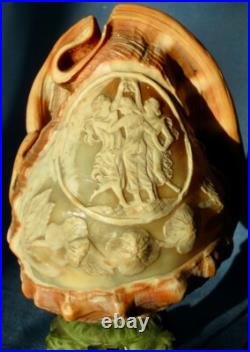 Cameo Shell Lamp Lampe Camée Coquillage Trois Graces Muses Hand Carved