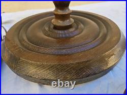 Charles Dudouyt Lampadaire Lampe Art Deco Moderniste Colonne Bois Tourné no Vis