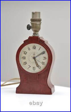 Cotna Electrique Pendulette & Lampe Art Deco Bakelite 1930