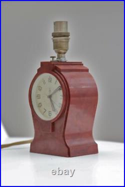Cotna Electrique Pendulette & Lampe Art Deco Bakelite 1930