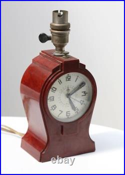 Cotna Electrique Pendulette & Lampe Art Deco Bakelite 1930