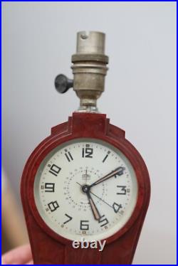 Cotna Electrique Pendulette & Lampe Art Deco Bakelite 1930