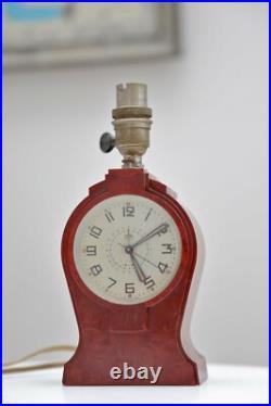 Cotna Electrique Pendulette & Lampe Art Deco Bakelite 1930