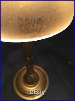 Daum Art Deco Lampe Bronze 1925-1930 signé authentique. Era Muller