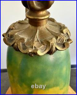 Daum? Nancy Lampe De Table Pate De Verre Bronze Art Nouveau/déco