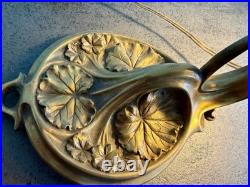 Daum? Nancy Lampe De Table Pate De Verre Bronze Art Nouveau/déco
