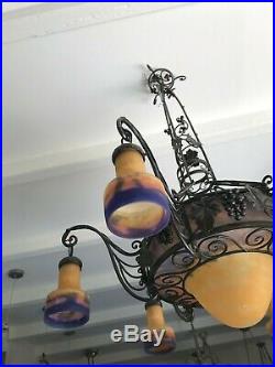 Enorme Lustre Art Deco Signe Muller Lampe French Applique Degue Daum