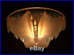 Ezan Lampe Verre Opalescent Art Deco Fer Forge