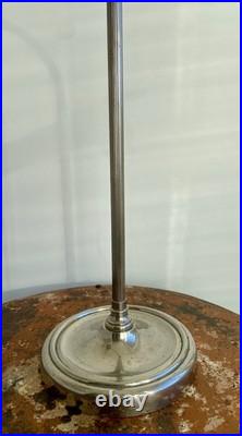 French Art Deco Adjustable Desk Lamp Chrome Brass 1930s Modernist