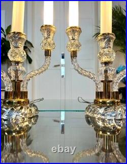Girandoles Art Déco Paire de lampes Fausses bougies en Opaline Blanche