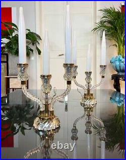 Girandoles Art Déco Paire de lampes Fausses bougies en Opaline Blanche