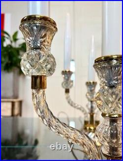 Girandoles Art Déco Paire de lampes Fausses bougies en Opaline Blanche