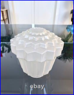 Globe skyscrapper Art Déco Verre dépoli Lampe lustre suspension