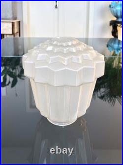Globe skyscrapper Art Déco Verre dépoli Lampe lustre suspension