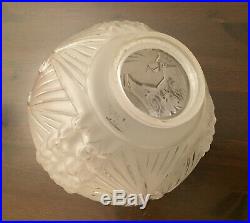 Grand Globe De Lampe Suspension Lustre Art Déco Muller Freres Aux Paons