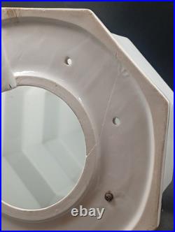 Grand Globe Lampe Plafonnier Art Déco Skyscraper Opaline Verre Blanc Années 1930