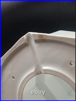 Grand Globe Lampe Plafonnier Art Déco Skyscraper Opaline Verre Blanc Années 1930