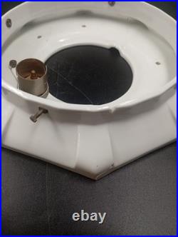 Grand Globe Lampe Plafonnier Art Déco Skyscraper Opaline Verre Blanc Années 1930