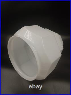 Grand Globe Lampe Plafonnier Art Déco Skyscraper Opaline Verre Blanc Années 1930