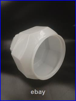 Grand Globe Lampe Plafonnier Art Déco Skyscraper Opaline Verre Blanc Années 1930