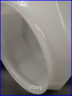 Grand Globe Lampe Plafonnier Art Déco Skyscraper Opaline Verre Blanc Années 1930