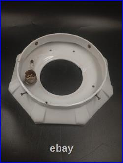 Grand Globe Lampe Plafonnier Art Déco Skyscraper Opaline Verre Blanc Années 1930