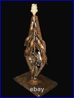 Grand Pied Lampe Fer Forgé Massif Art Deco Nancy Chapelle Kiss