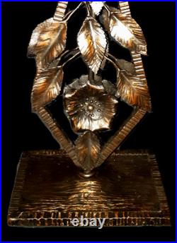 Grand Pied Lampe Fer Forgé Massif Art Deco Nancy Chapelle Kiss