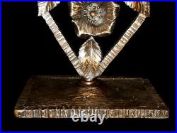 Grand Pied Lampe Fer Forgé Massif Art Deco Nancy Chapelle Kiss