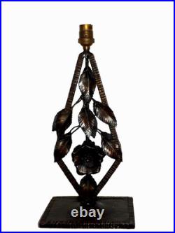 Grand Pied Lampe Fer Forgé Massif Art Deco Nancy Chapelle Kiss