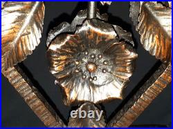 Grand Pied Lampe Fer Forgé Massif Art Deco Nancy Chapelle Kiss