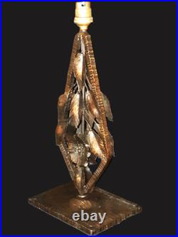 Grand Pied Lampe Fer Forgé Massif Art Deco Nancy Chapelle Kiss