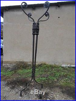 Grand Pietement Lampadaire Pied De Lampe En Fer Forge Art Deco H. 176cm No Brandt