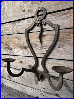 Grande Applique Art Deco Moderniste Fer Forgé Lampe Royere