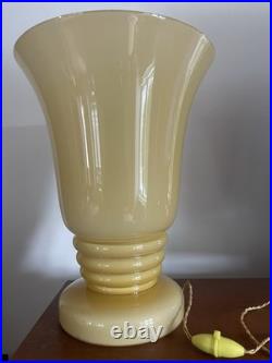 Grande H 36 Cm Lampe Opaline Circa 1930 1940 Art Déco Bel État Rarissime